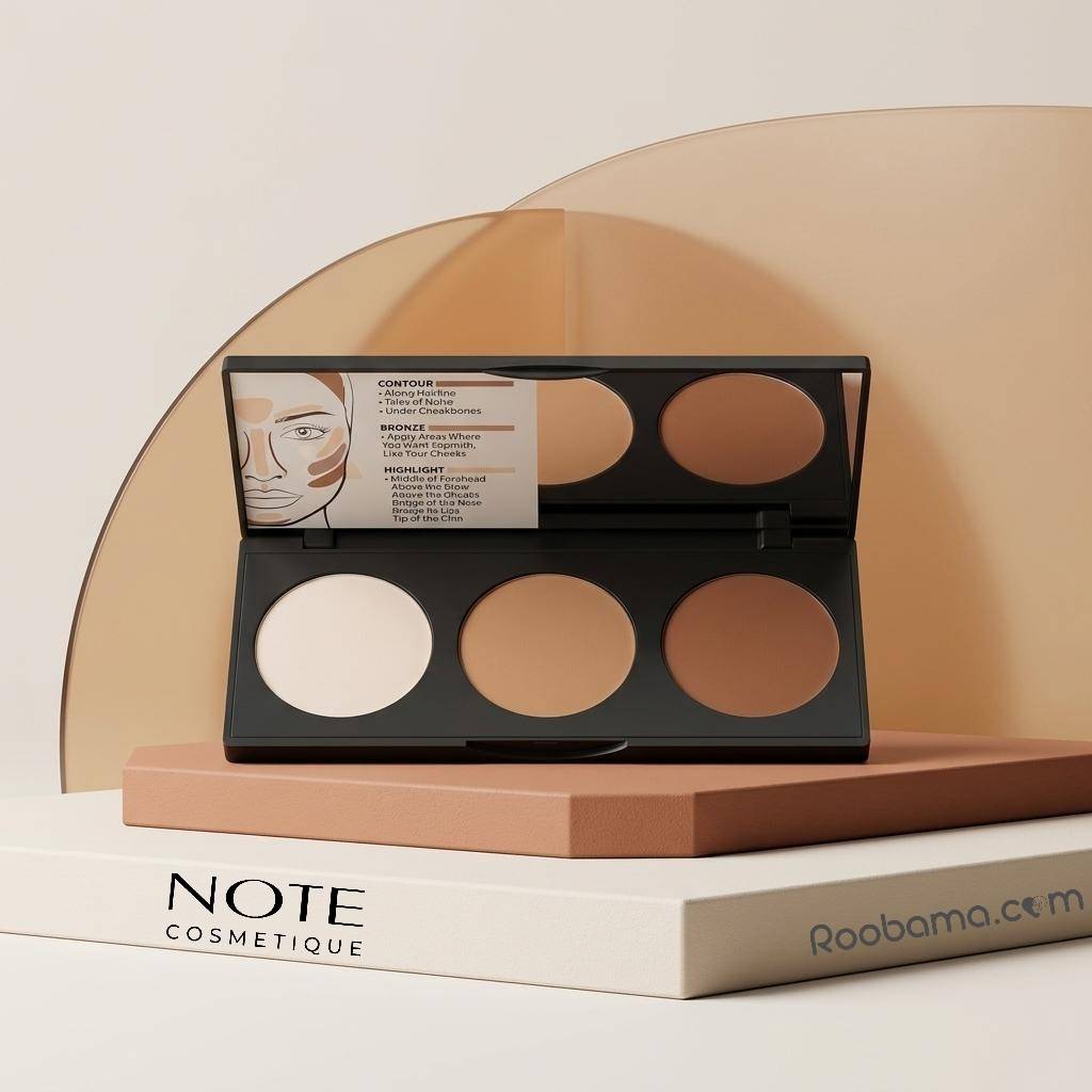 پالت کانتور، برنزر و هایلایتر سه تایی نوت Note Cosmetique