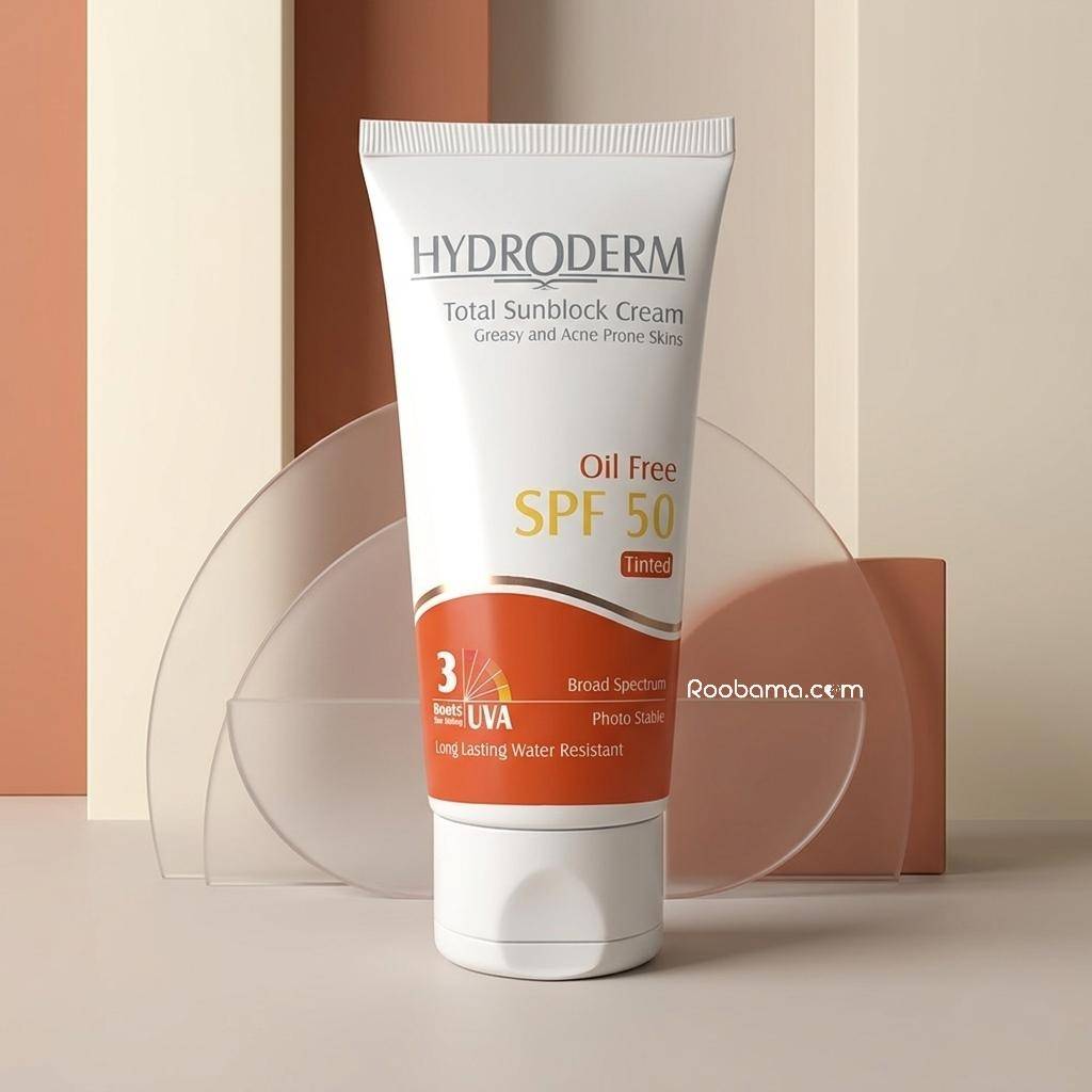 خرید کرم ضدآفتاب رنگی فاقد چربی هیدرودرم مدل Medium Beige SPF50 از نمایندگی