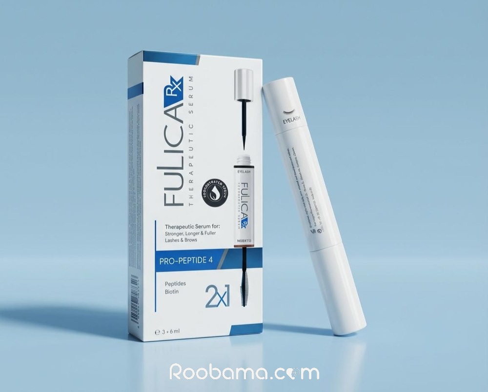 خرید سرم مژه و ابرو فولیکا Rx با طراحی دوطرفه 2×1 شامل اپلیکاتور مژه و برس ابرو