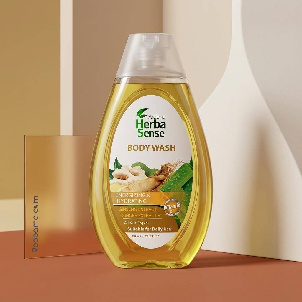 شامپو بدن آردن هرباسنس (Ardene Herba Sense) با عصاره جینسینگ و زنجبیل.
