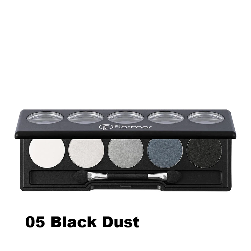 پالت سایه چشم 5 رنگ فلورمار شماره 05   Flormar Eyeshadow Palette 05 Black Dust