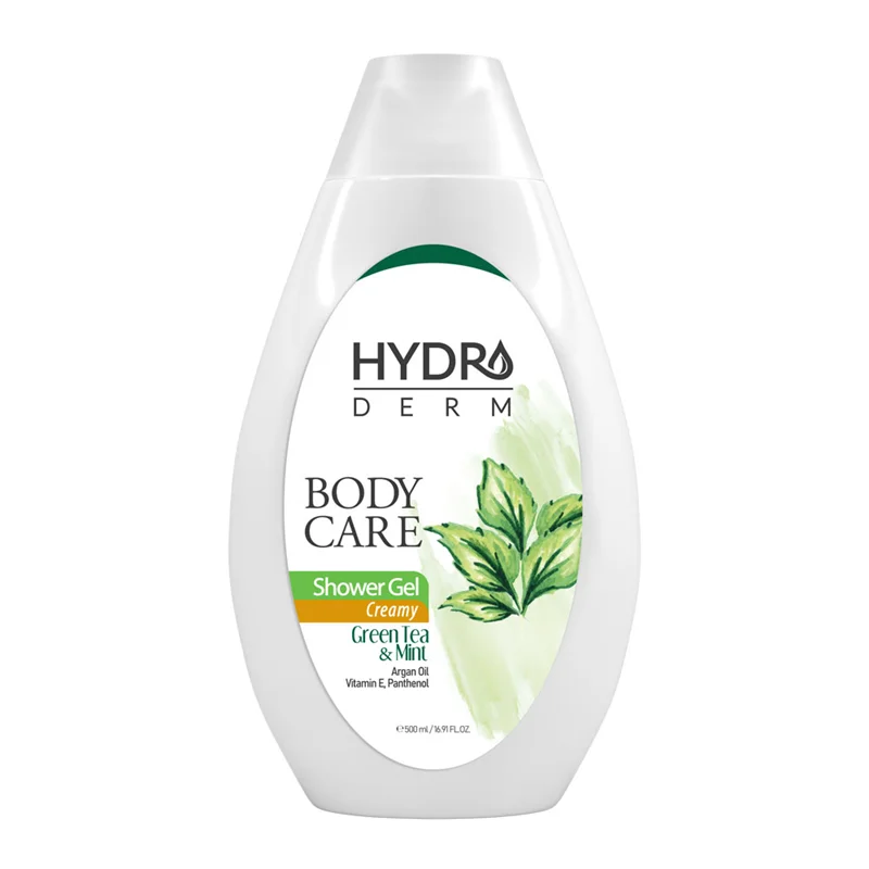 شامپو بدن کرمی مدل چای سبز و نعناع هیدرودرم حجم 500 میلی لیتر