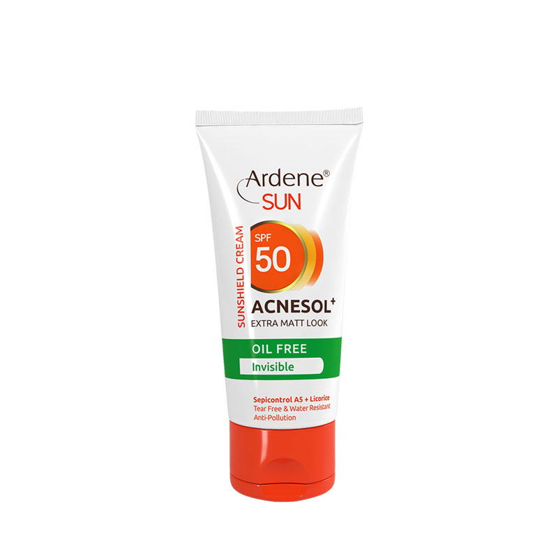 کرم ضدآفتاب ACNESOL+ SPF50 بی رنگ فاقد چربی آردن سان حجم 50 میلی لیتر