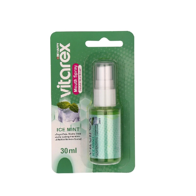 اسپری خوشبو‌کننده دهان ویتارکس Vitarex مدل ICE MINT حجم 30 میلی‌لیتر