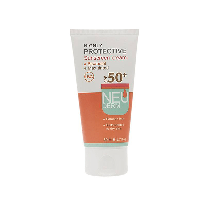 ضدآفتاب هایلی پروتکتیو spf50 نئودرم Max Tinted مناسب پوست خشک حجم 50 میلی‌لیتر