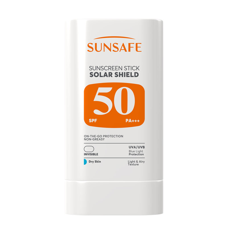استیک ضدآفتاب SPF50 سولارشیلد سان‌سیف مناسب پوست خشک